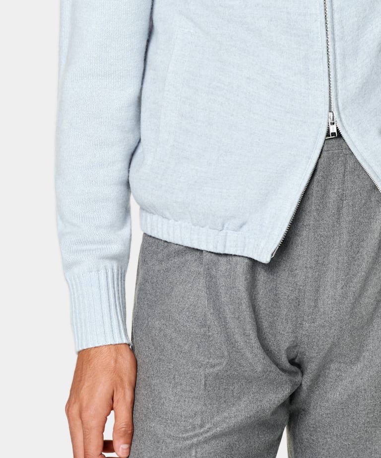 Veste sans manches zippée bleu clair