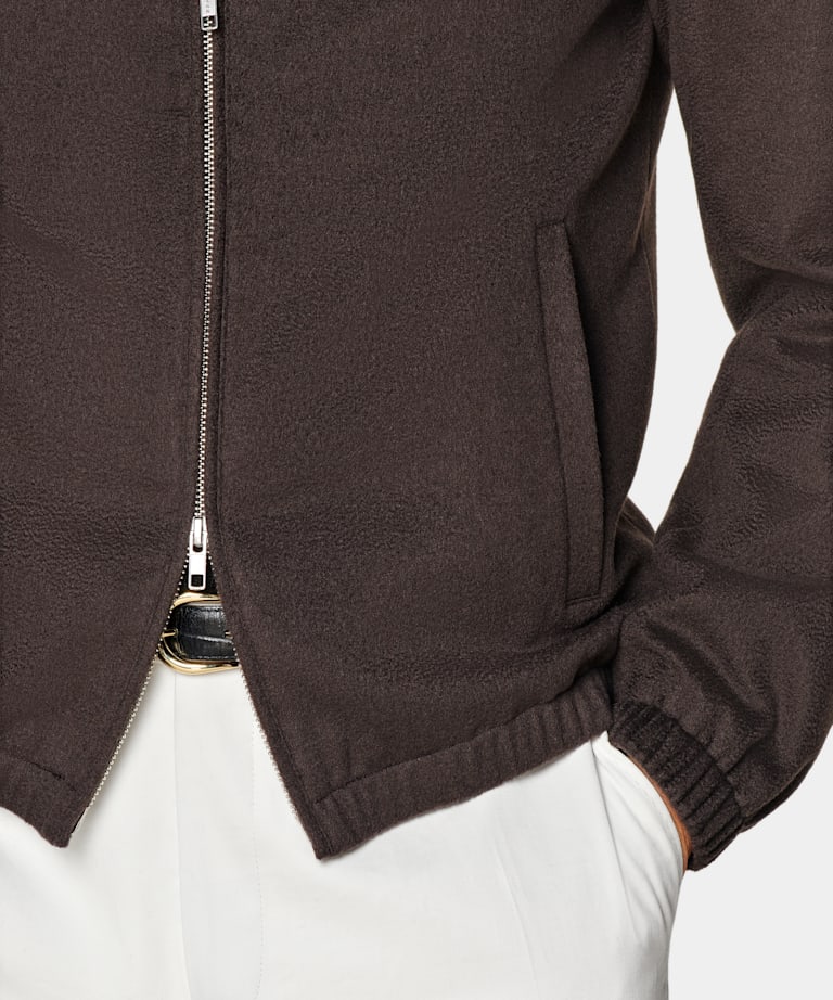 Dark Brown Bomber Jacket