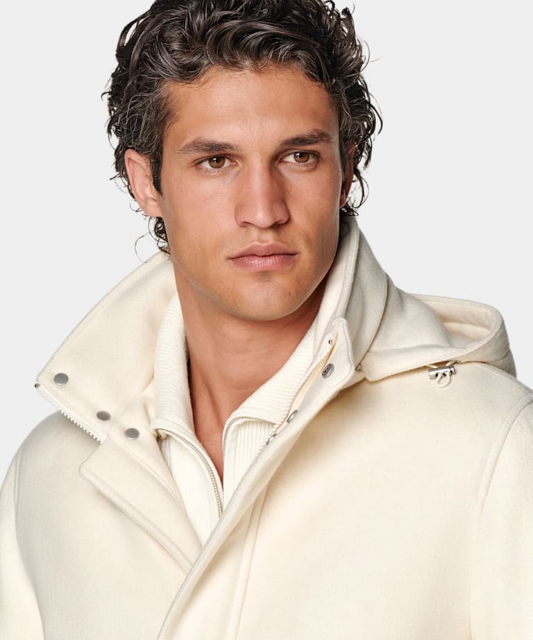Parka acolchada color crudo