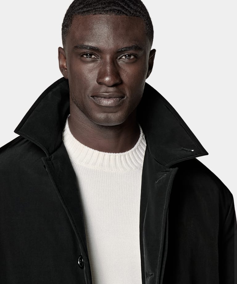 Black Padded Overcoat