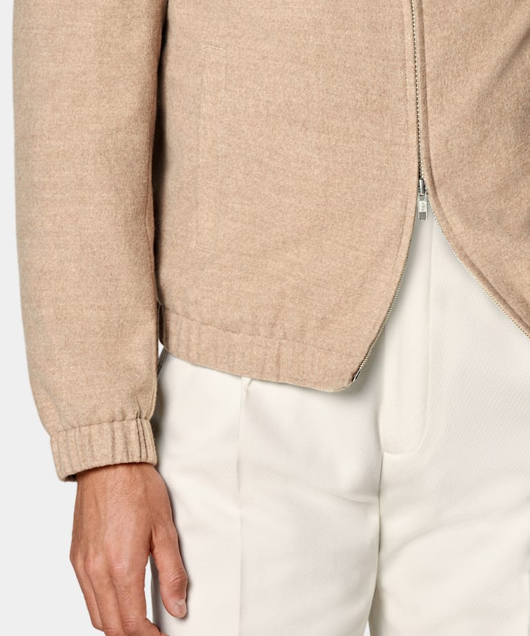 Light Brown Bomber Jacket