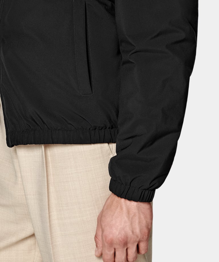 Black Reversible Bomber Jacket