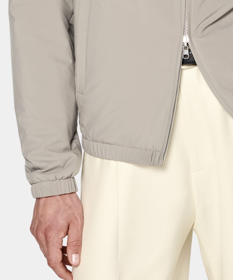 Taupe Reversible Bomber Jacket