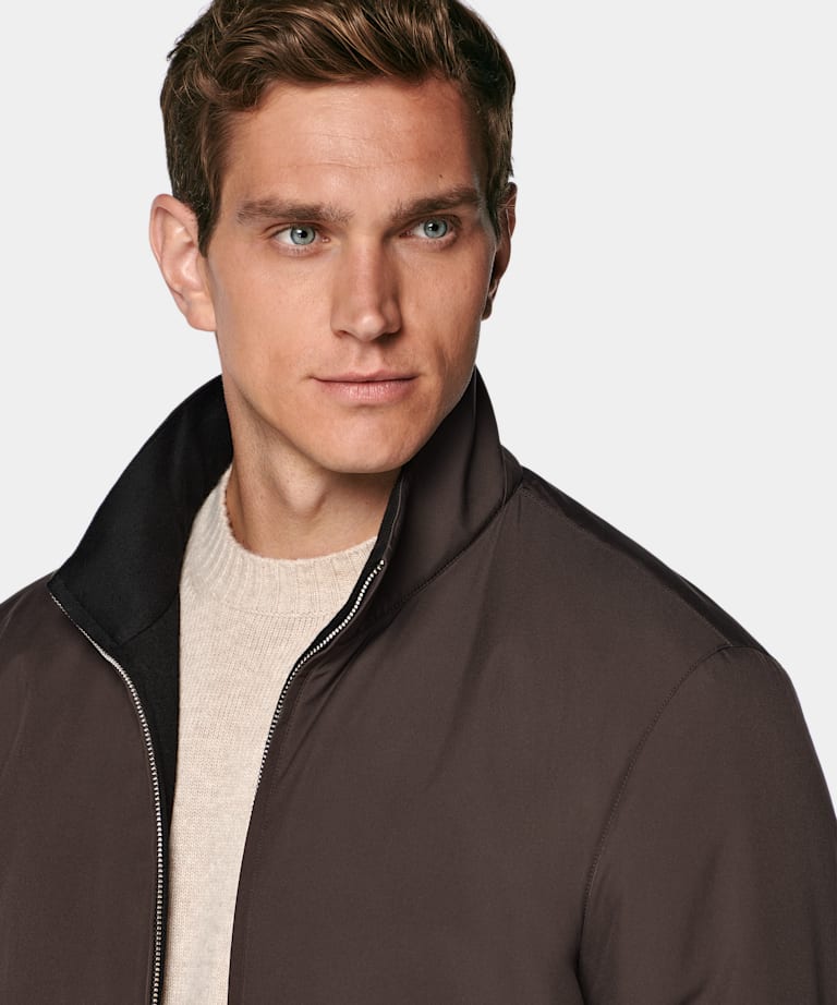 Bomber réversible marron foncé