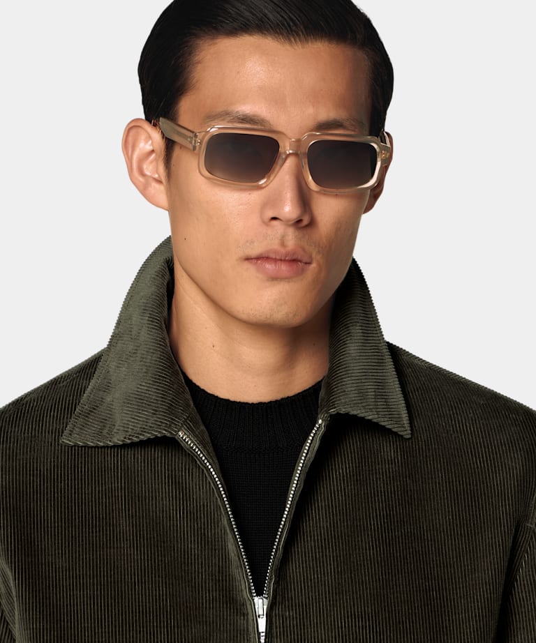 Dark Green Corduroy Bomber Jacket