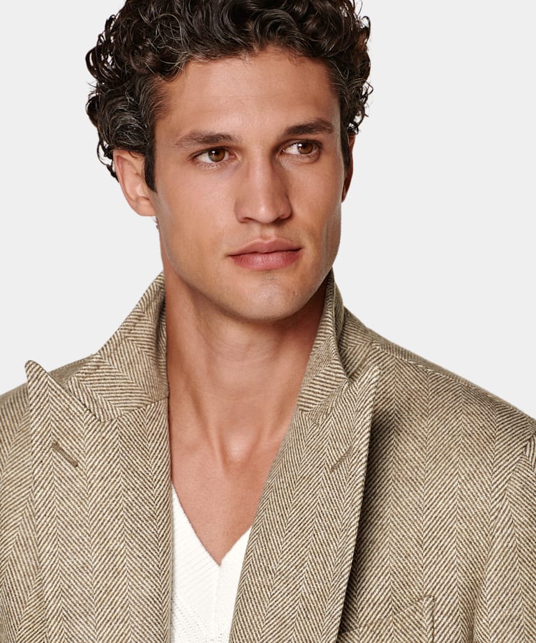 Green Herringbone Overcoat