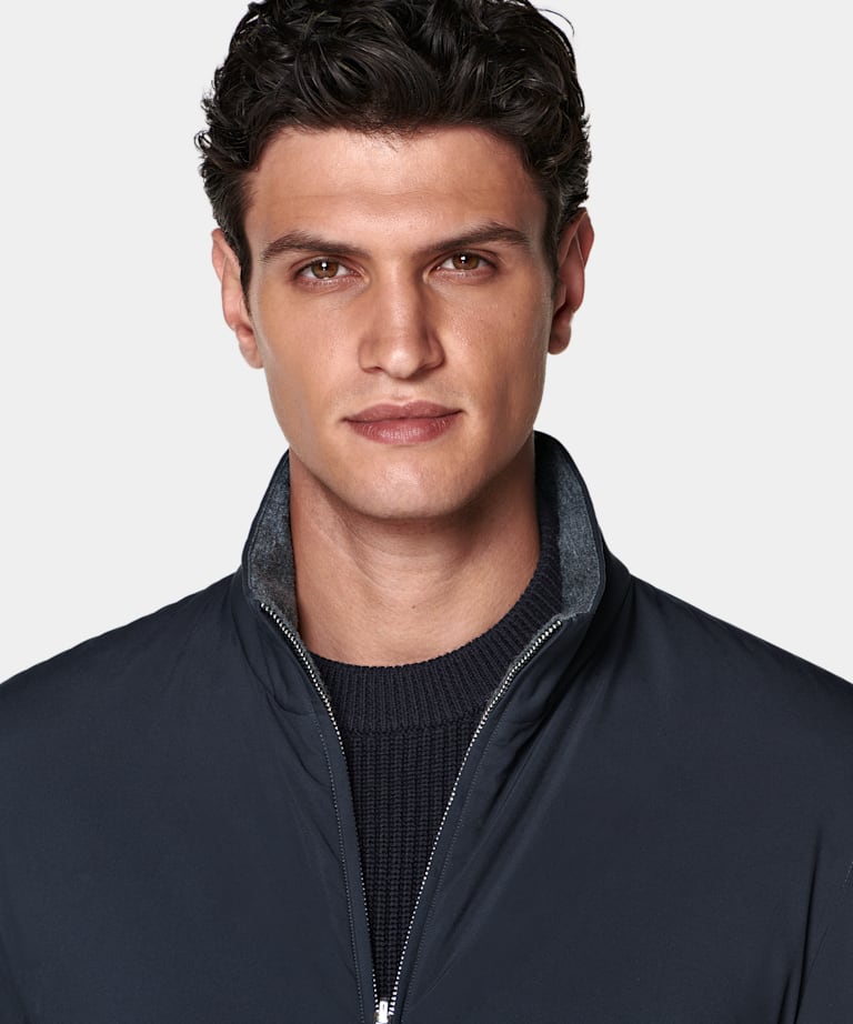 Navy Reversible Bomber Jacket