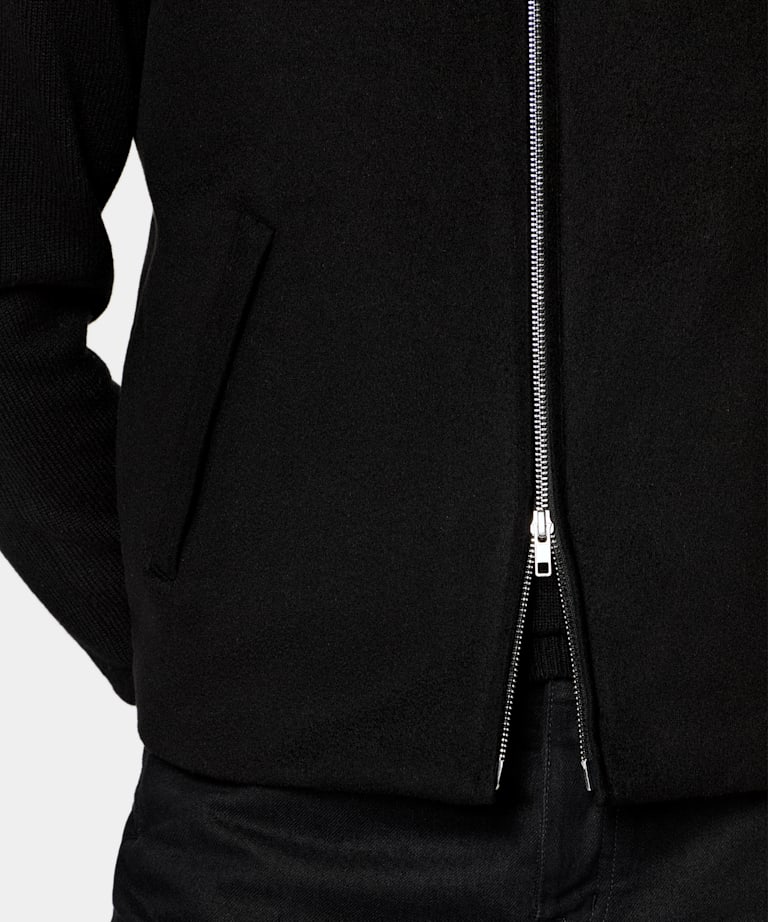 Black Padded Zip Vest