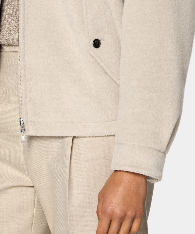 Light Taupe Raglan Bomber Jacket