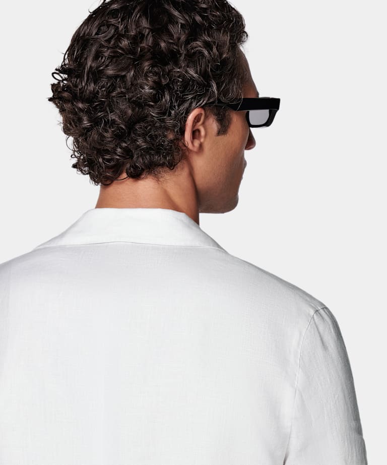 White Relaxed Fit Shirt-Jacket