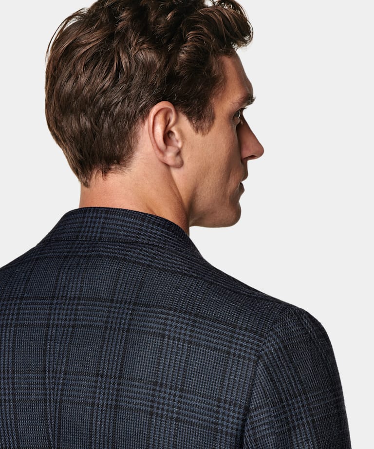 Blazer Havana azul marino a cuadros corte Tailored