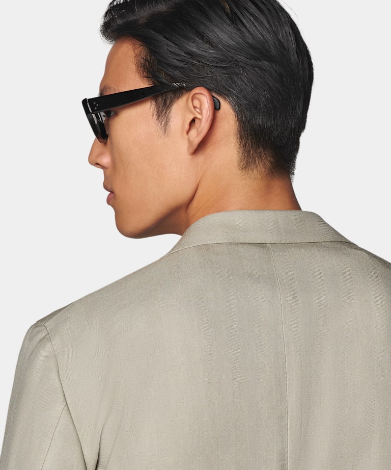 Blazer Roma verde claro punto de espiga corte Relaxed