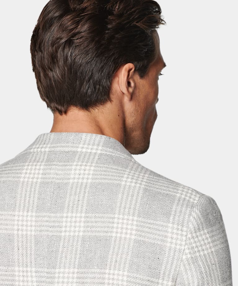 Blazer Havana gris claro a cuadros corte Tailored