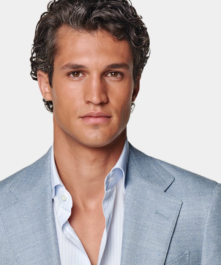 Blazer Havana azul claro corte Tailored