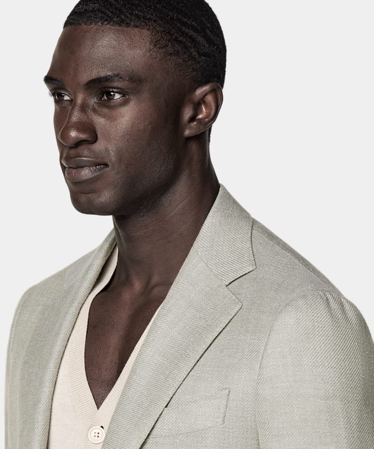 Mid Green Tailored Fit Havana Blazer