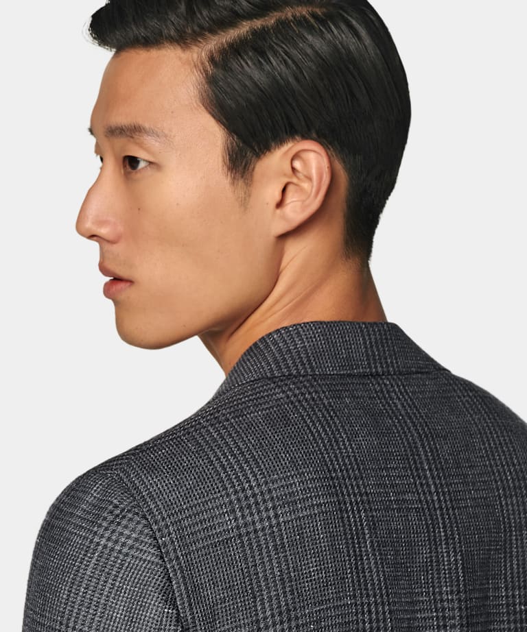 Blazer Havana gris oscuro a cuadros corte Tailored