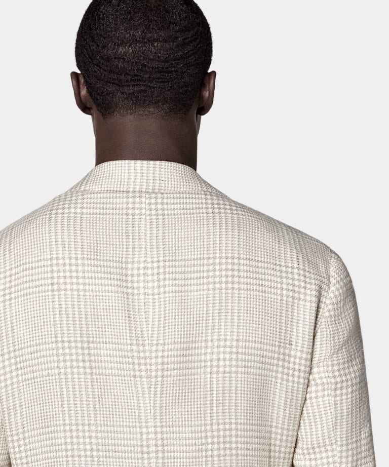 Light Brown Checked Relaxed Fit Roma Blazer