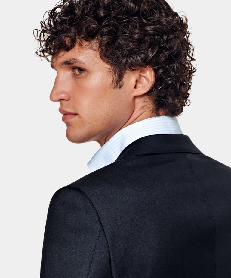 Navy Tailored Fit Lazio Suit Jacket