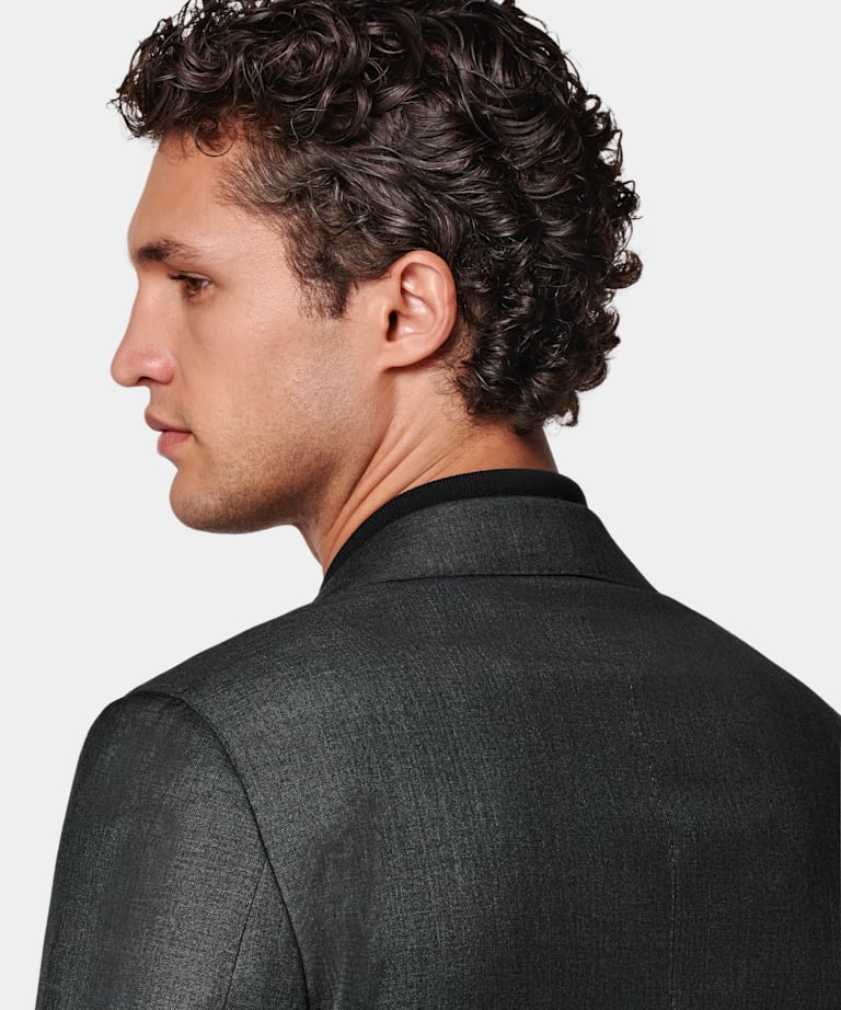 Dark Grey Tailored Fit Havana Suit Jacket