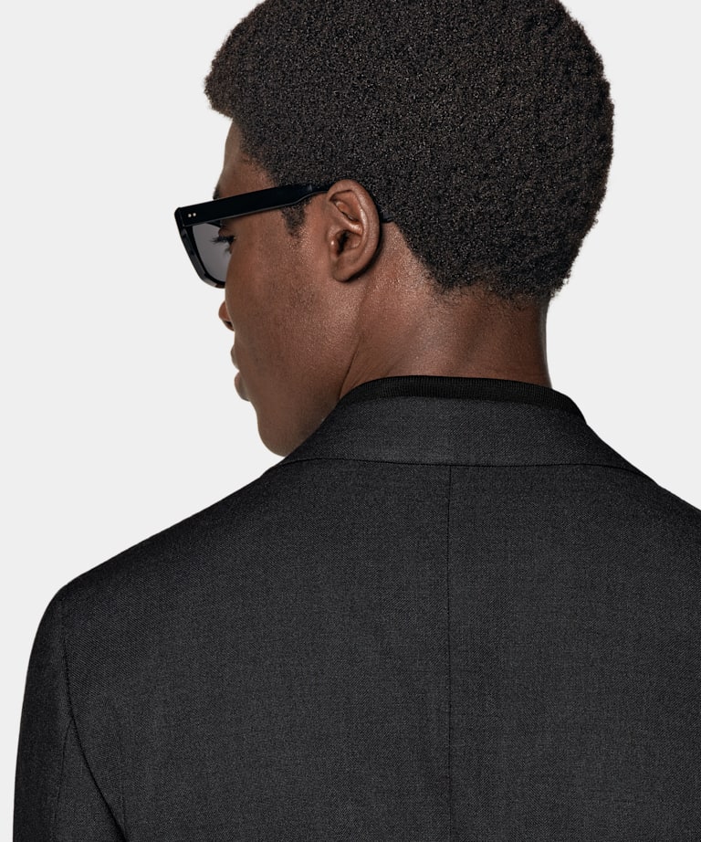 Dark Grey Tailored Fit Havana Suit Jacket