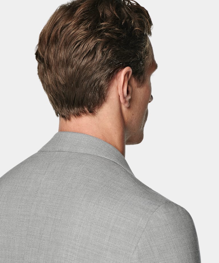 Light Grey Tailored Fit Havana Suit Jacket
