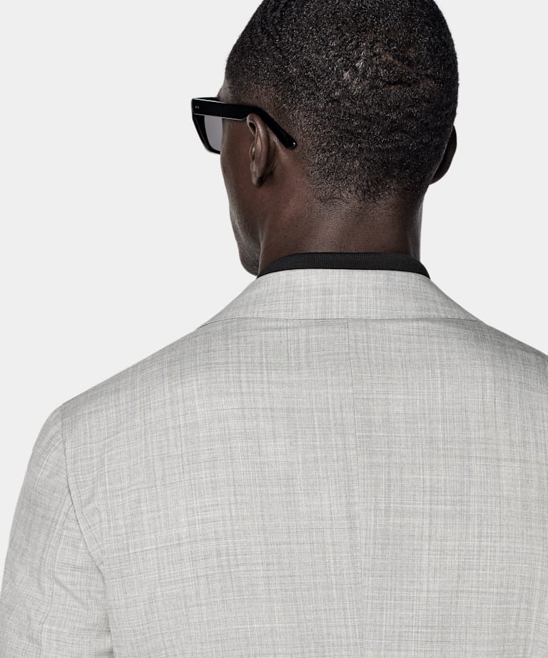 Light Grey Tailored Fit Havana Suit Jacket