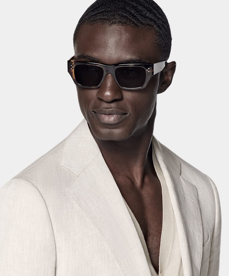 Light Taupe Tailored Fit Havana Suit Jacket