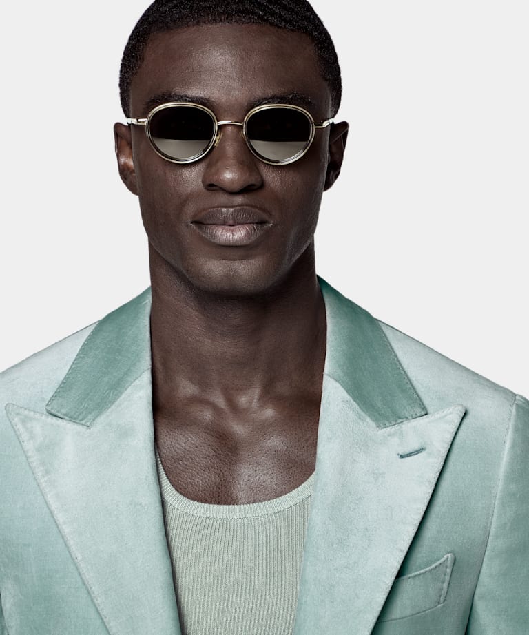 Mid Blue Tailored Fit Havana Dinner Jacket