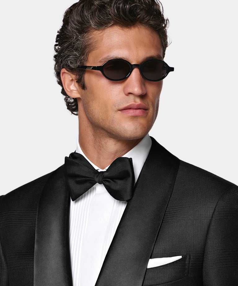 Black Striped Tailored Fit Milano Dinner Jacket