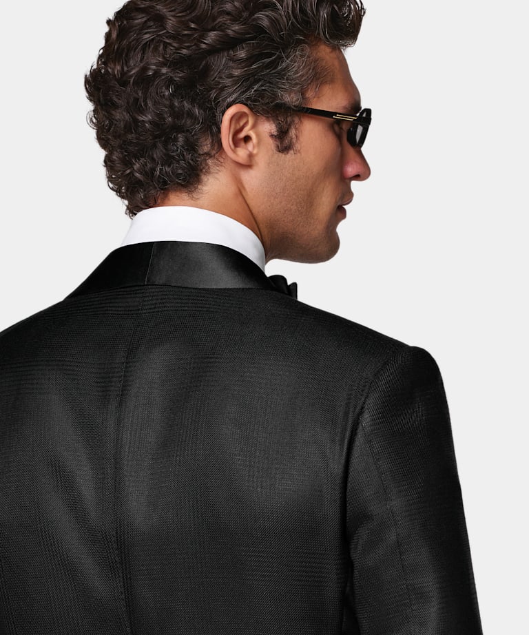 Black Striped Tailored Fit Milano Dinner Jacket