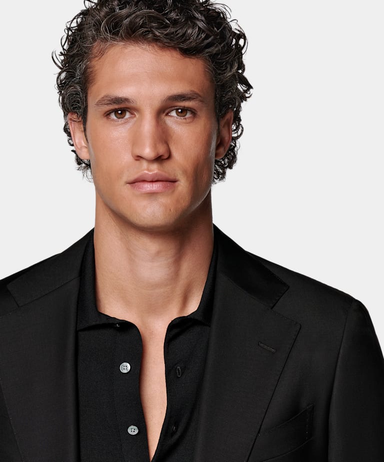 Black Tailored Fit Havana Suit Jacket