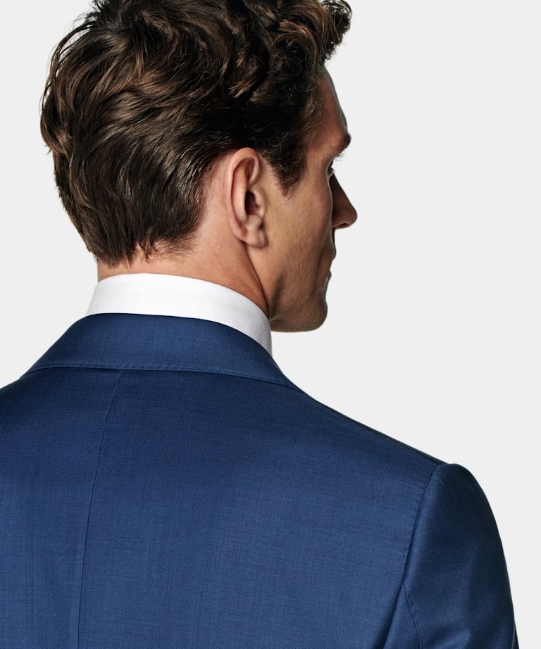 Mid Blue Tailored Fit Havana Suit Jacket