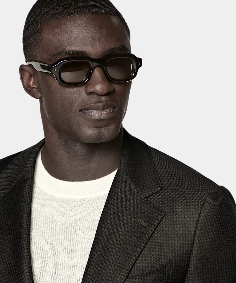 Blazer Milano verde oscuro pata de gallo corte Tailored