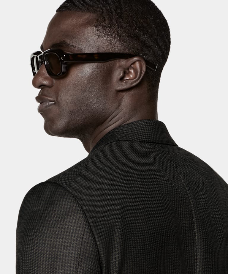 Blazer Milano verde oscuro pata de gallo corte Tailored