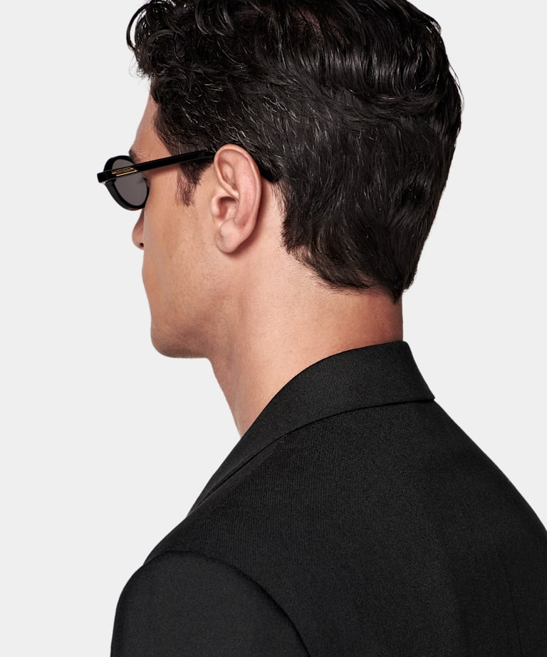 Black Relaxed Fit Roma Suit Jacket