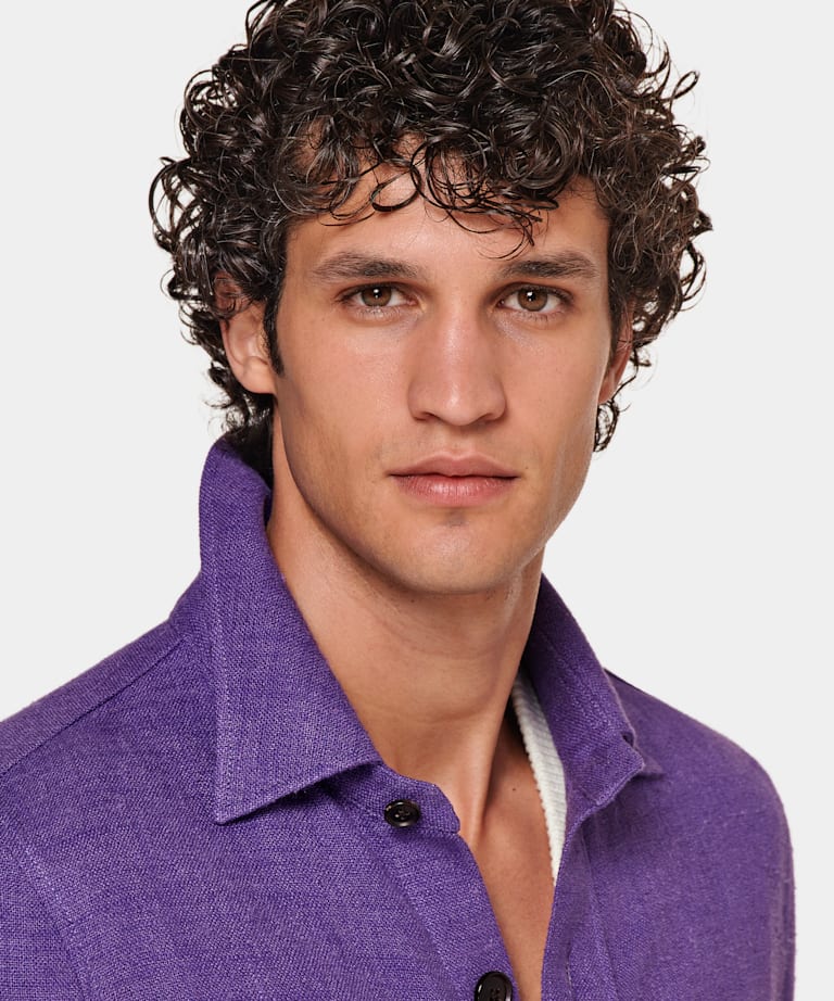 Veste chemise William violette
