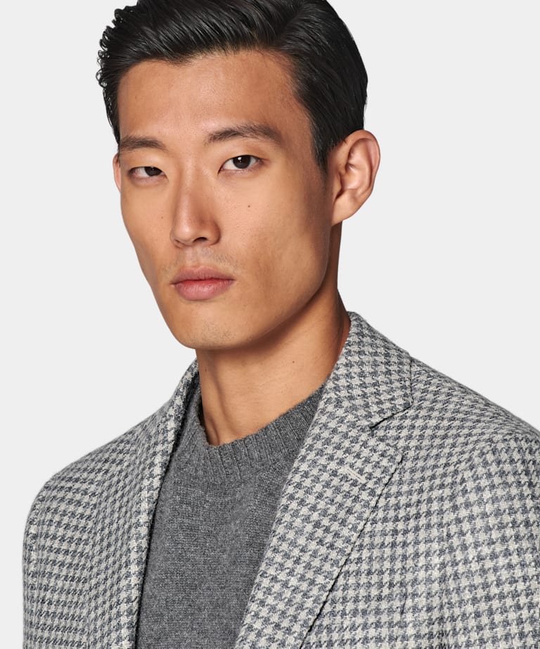 Mid Grey Houndstooth Havana Blazer