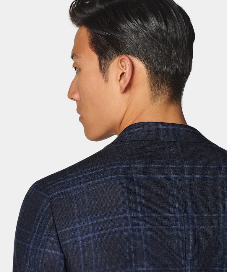Blazer Havana azul marino a cuadros corte Tailored
