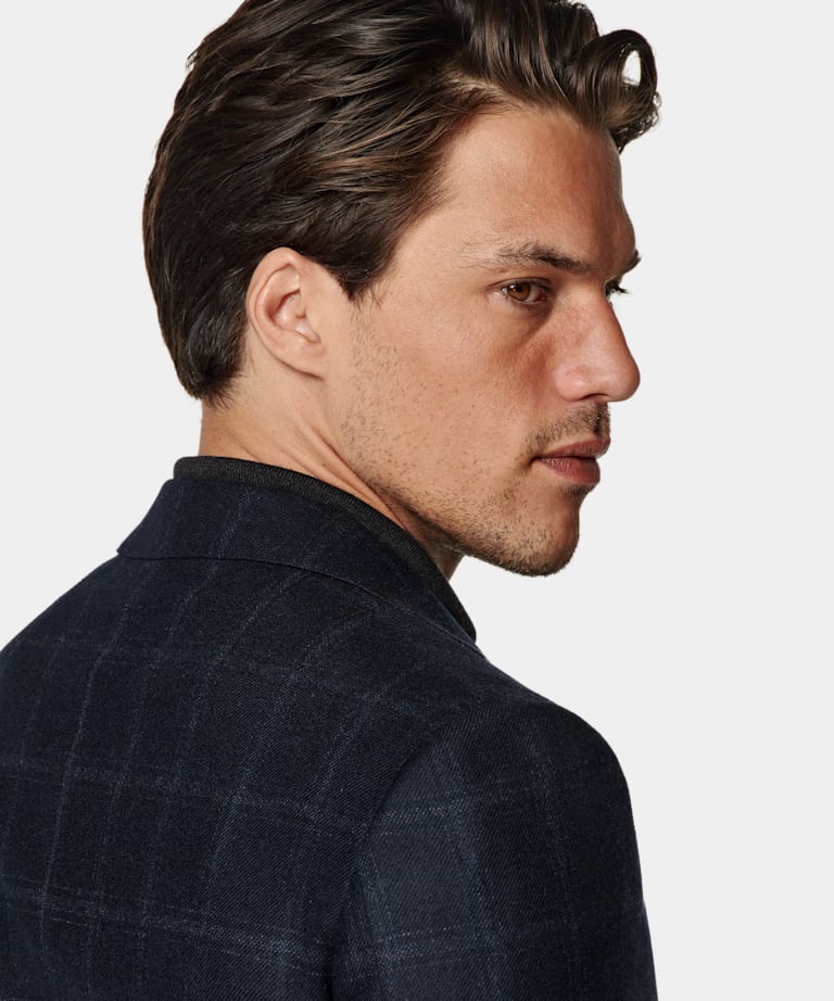 Blazer Havana azul marino a cuadros corte Tailored