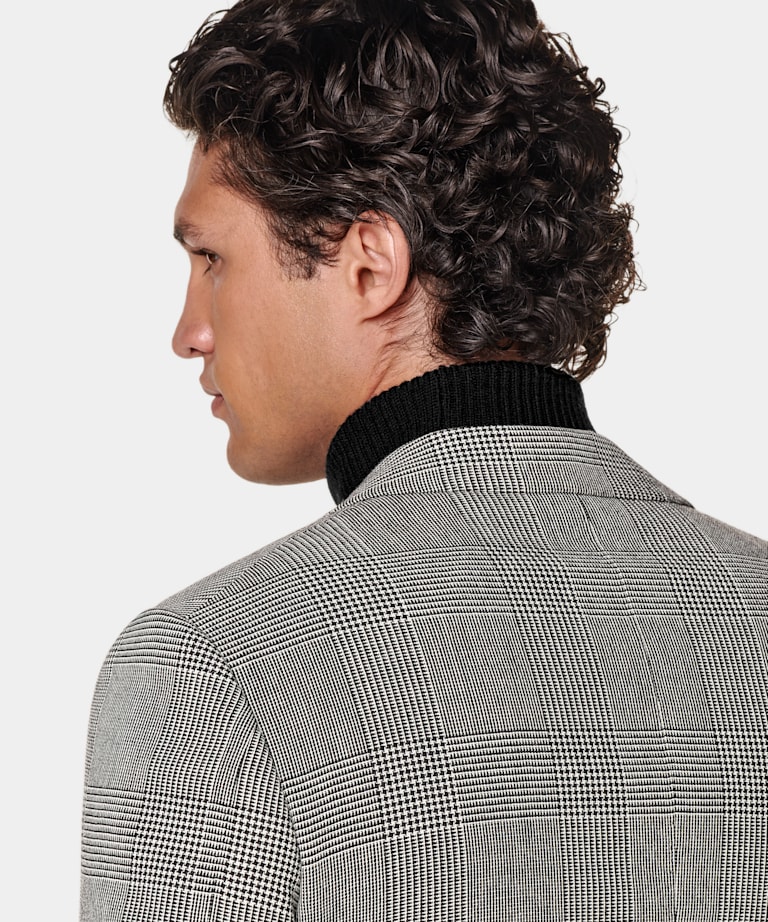 Black Checked Tailored Fit Milano Blazer