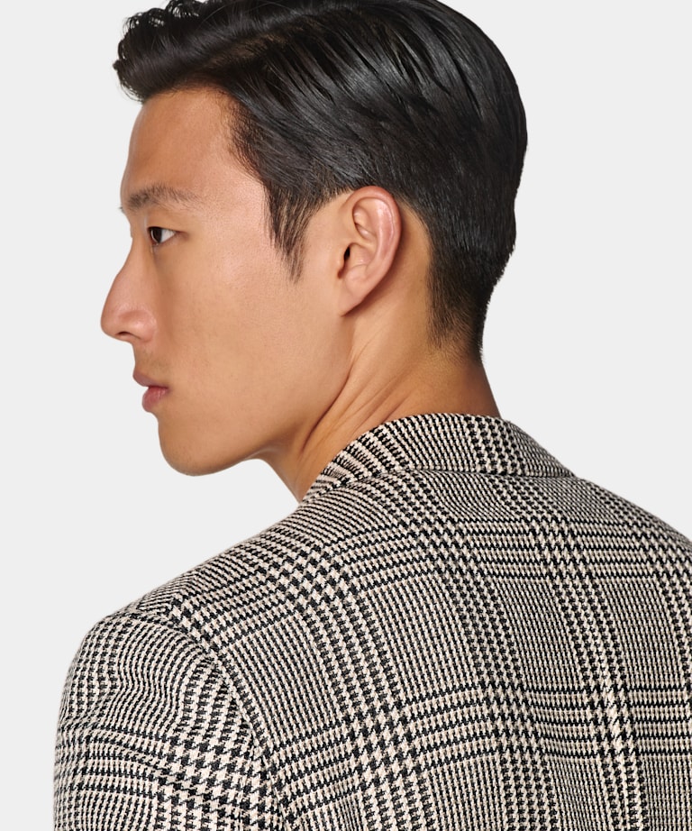 Black Checked Relaxed Fit Roma Blazer