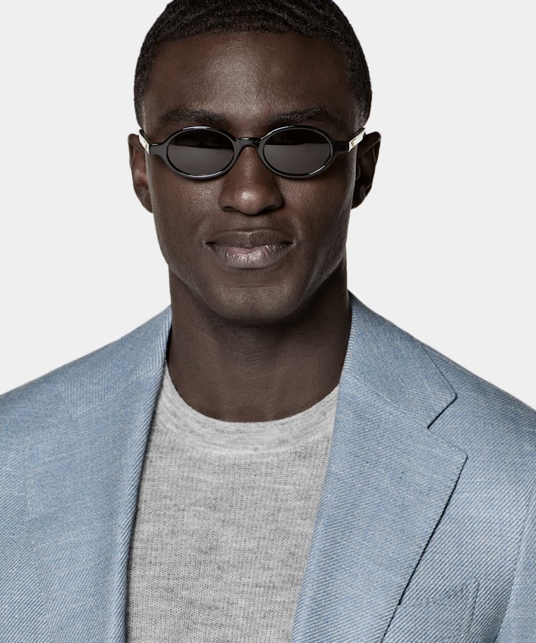 Light Blue Tailored Fit Havana Blazer