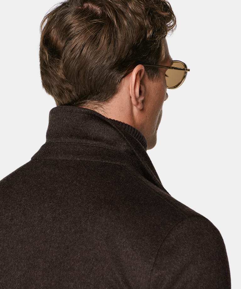 Dark Brown Relaxed Fit Shirt-Jacket