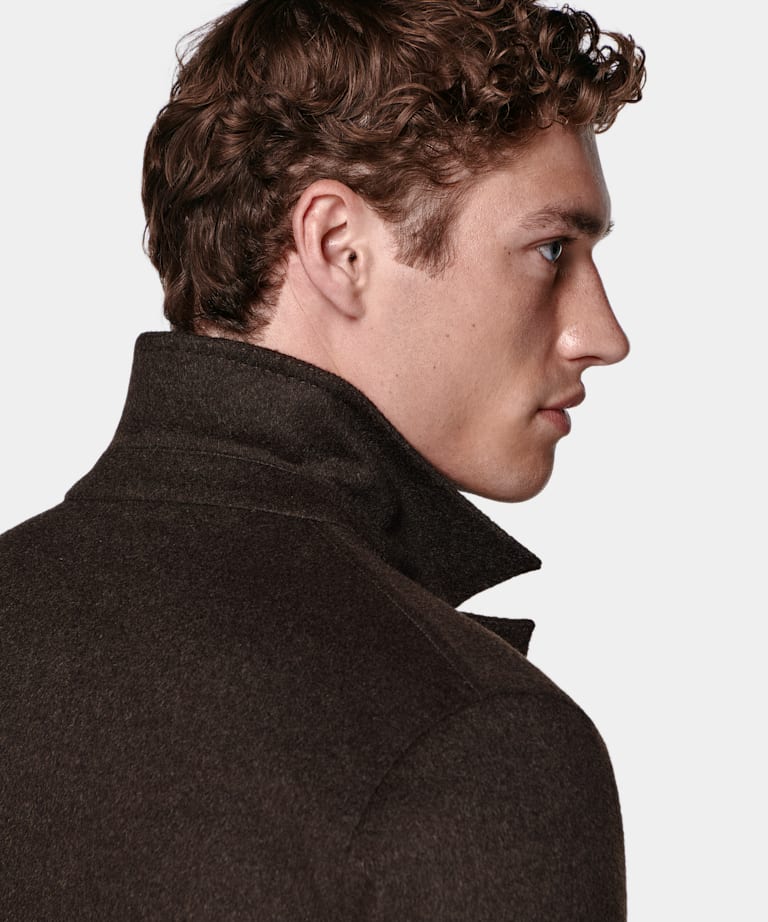 Dark Brown Relaxed Fit Shirt-Jacket