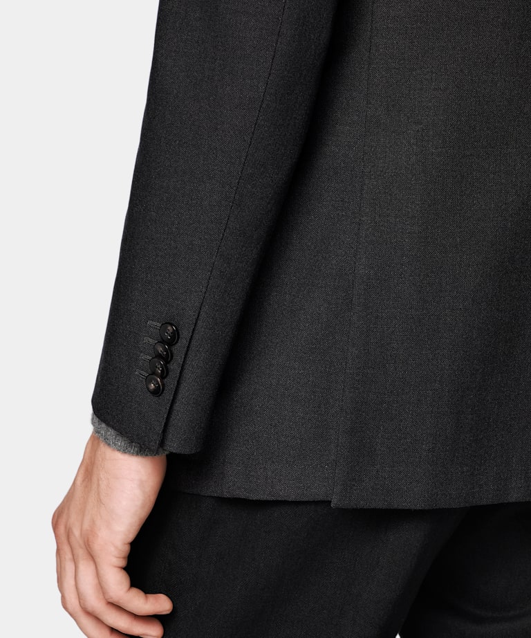Dark Grey Tailored Fit Havana Suit Jacket