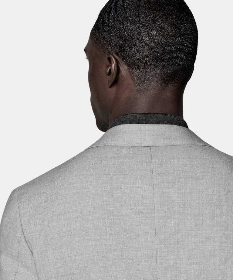 Light Grey Tailored Fit Havana Suit Jacket