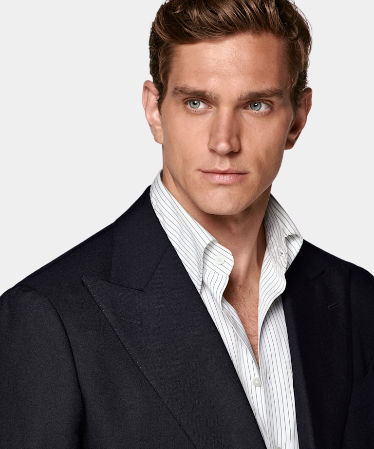 Navy Tailored Fit Havana Suit Jacket