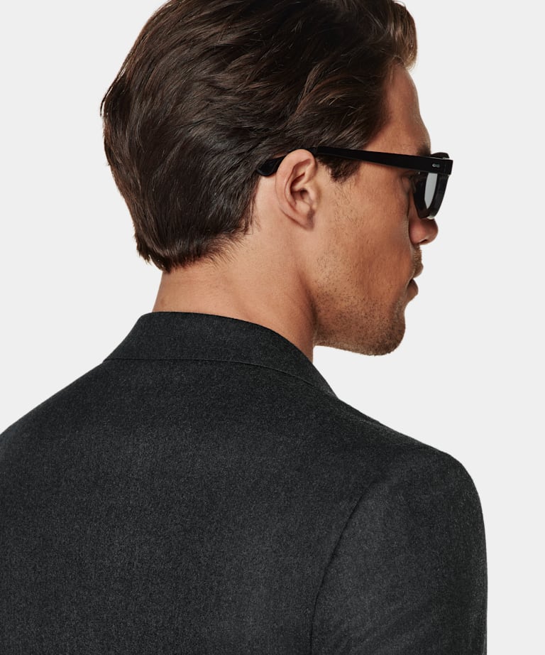Blazer de traje Havana gris oscuro corte Tailored