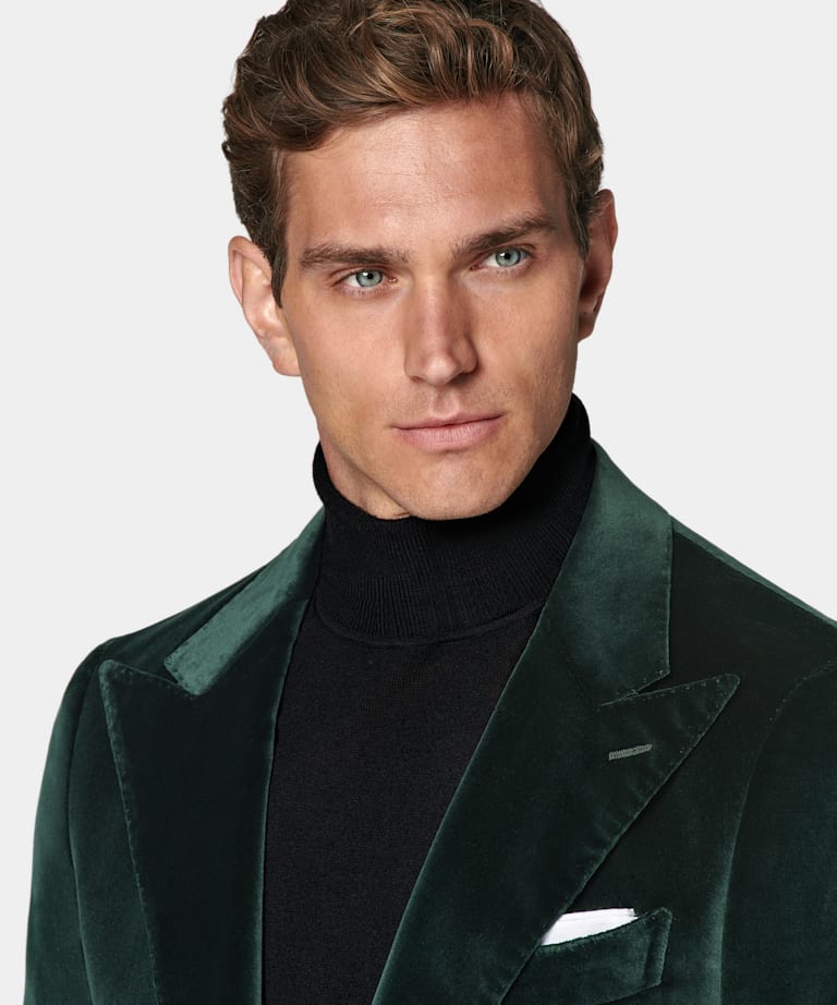 Dark Green Tailored Fit Havana Dinner Jacket