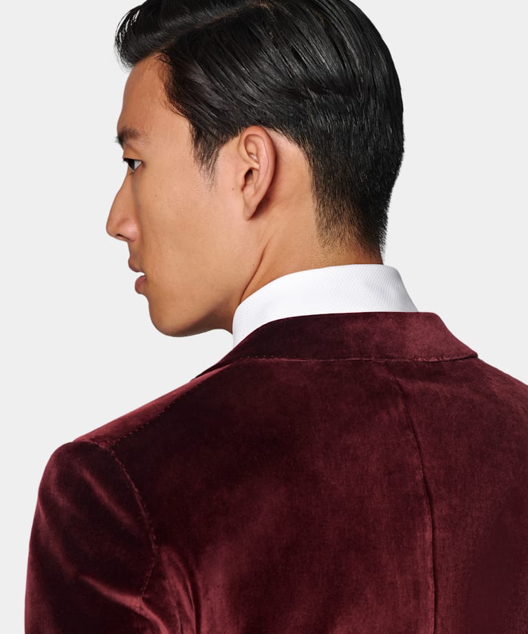 Burgundy Tailored Fit Havana Dinner Jacket